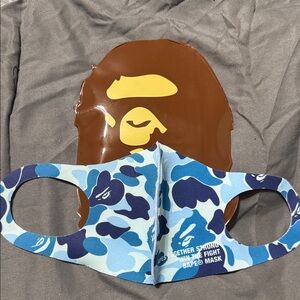 Bape Blue and White Camouflage Mask